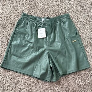 Fabletics began leather short- smoke green Shorts